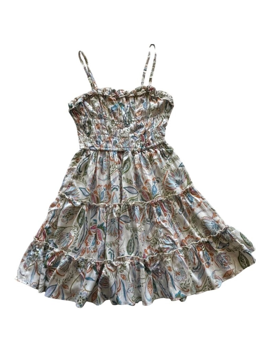 Angie Smocked Babydoll Mini Dress Rayon Sundress Boho Gypsy Whimsy -Small